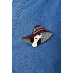 Peggy - Broche épingle Noire