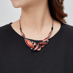 Ambrine Collier argenté multicolore