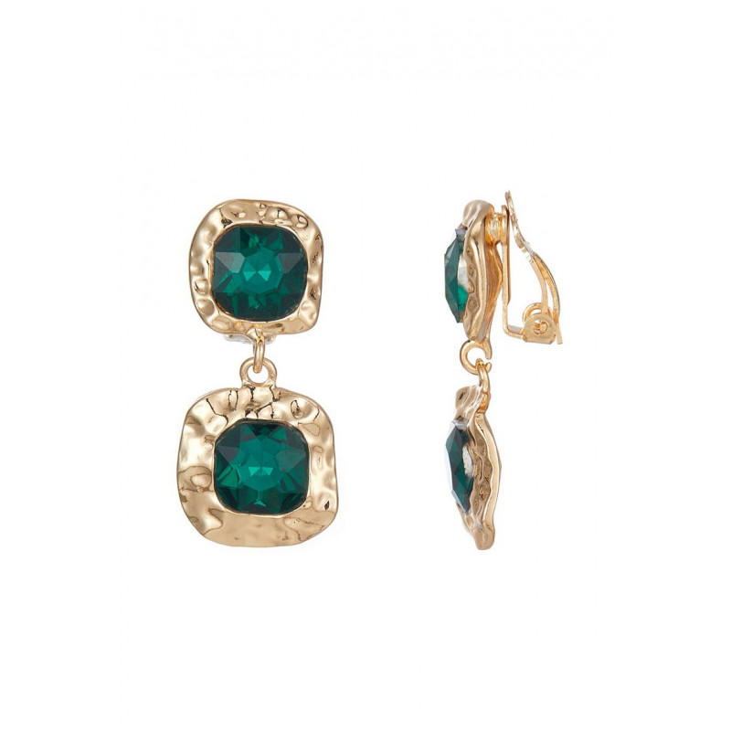 Waheeda - Boucle d'oreille clip Verte
