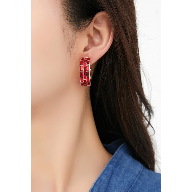 Wigburg - Boucle d'oreille clip Rouge