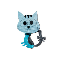 Quelia - Broche chat bleue