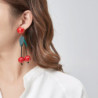 Liena - Boucles d'oreilles tige rouge