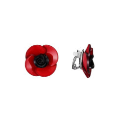 Rozy - Boucles d'oreilles clip rouge