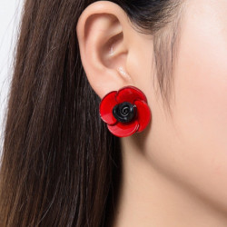 Rozy - Boucles d'oreilles clip rouge 2
