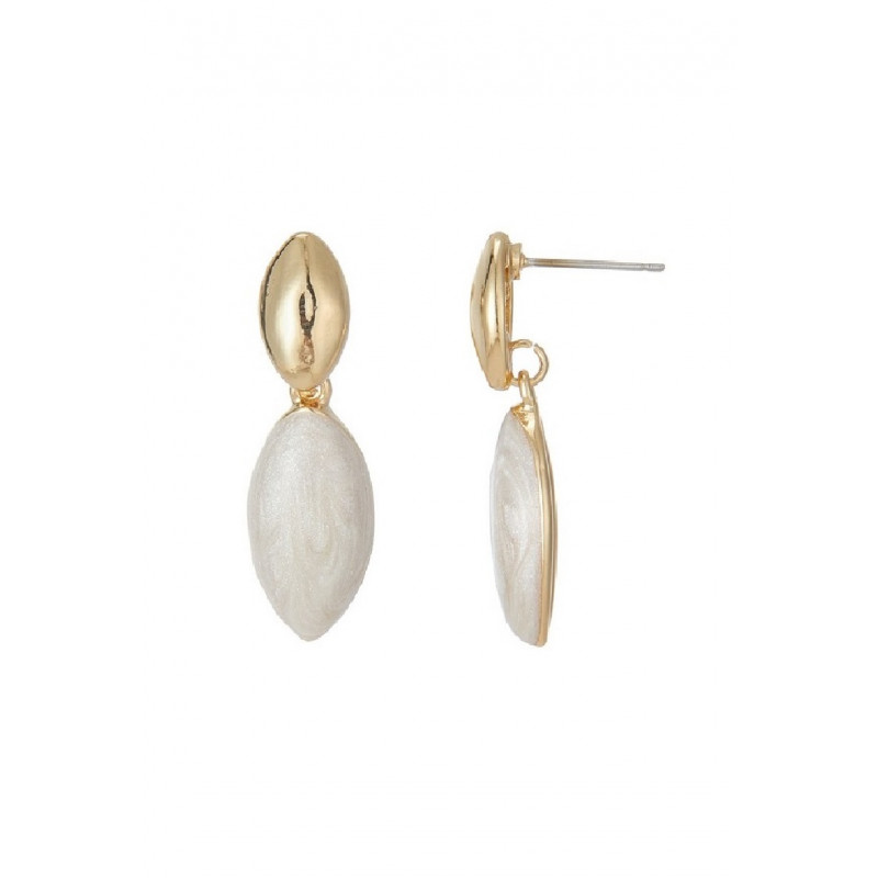 Alethe - Boucle d'oreille tige Blanche