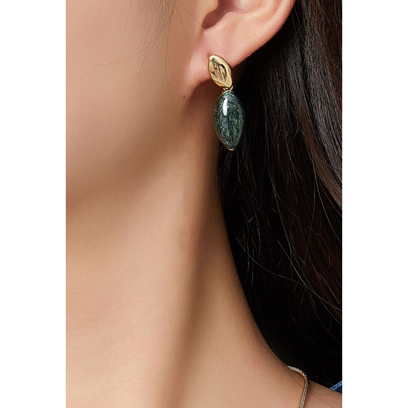 Alethe - Boucle d'oreille tige Verte