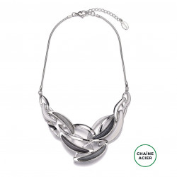 ARISU-Collier gris blanc