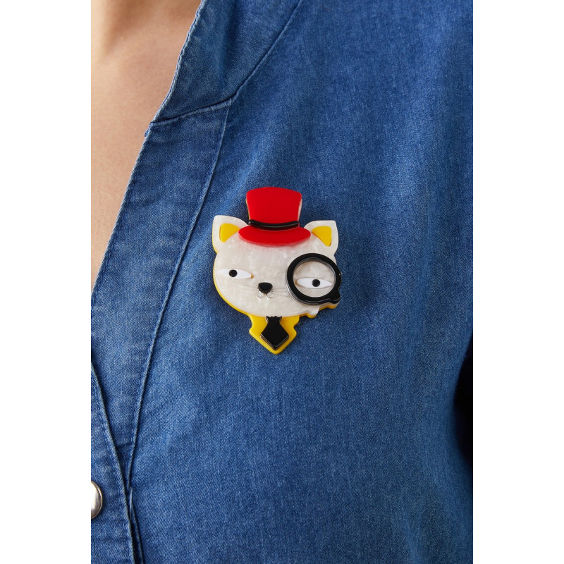 Qing - Broche épingle Blanche