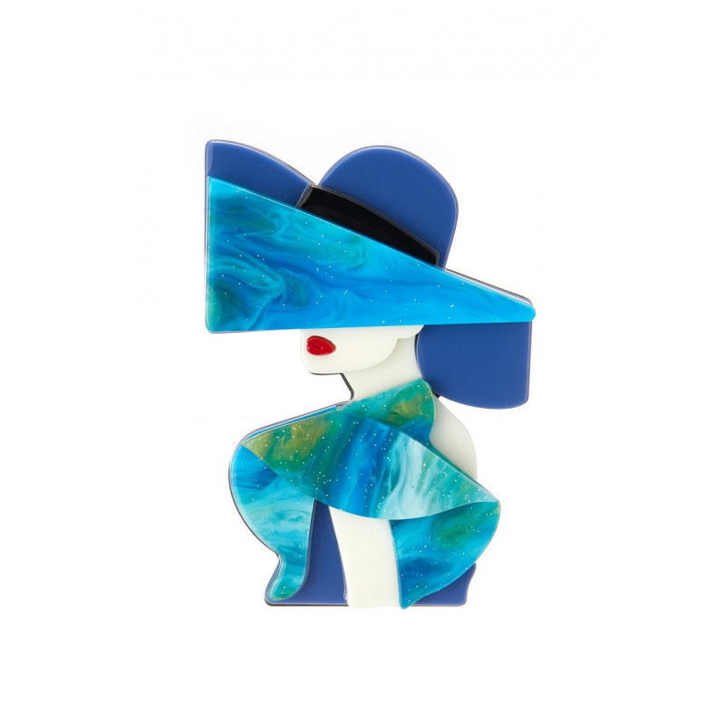 Quislaine - Broche épingle Bleue