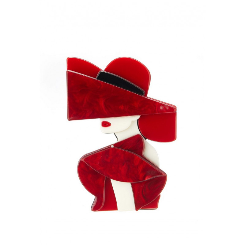 Quislaine - Broche épingle Rouge