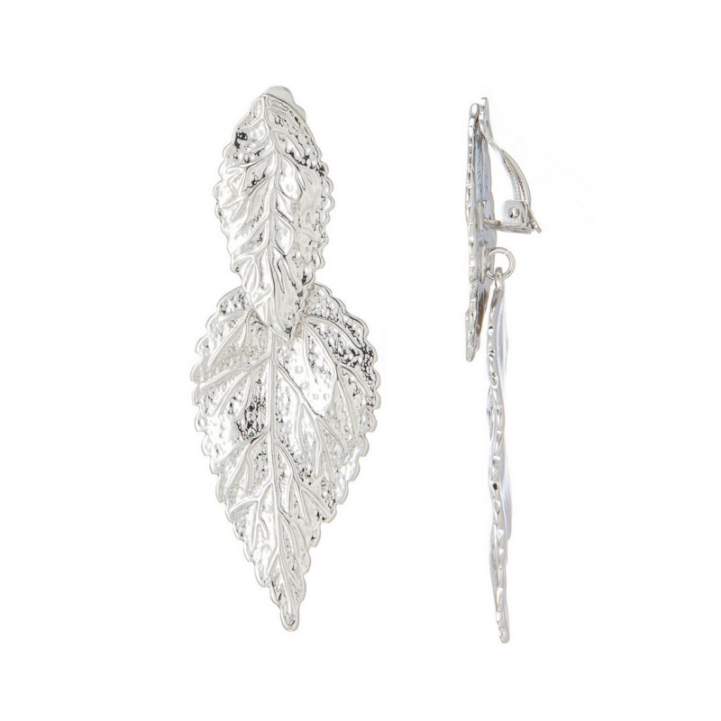 Nassama - Boucle d'oreille clip Argentée