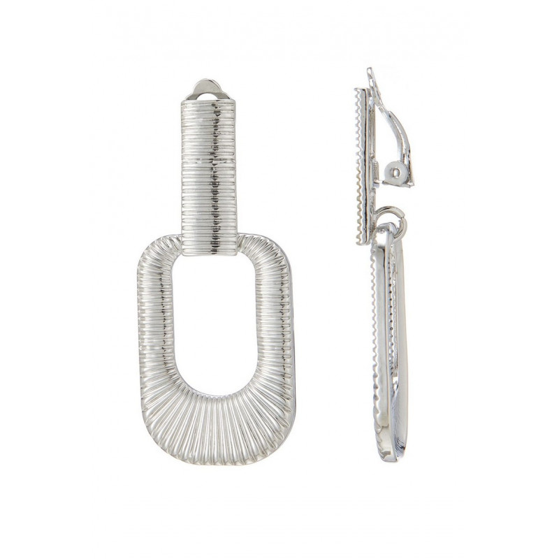 Nawrae - Boucle d'oreille clip Argentée