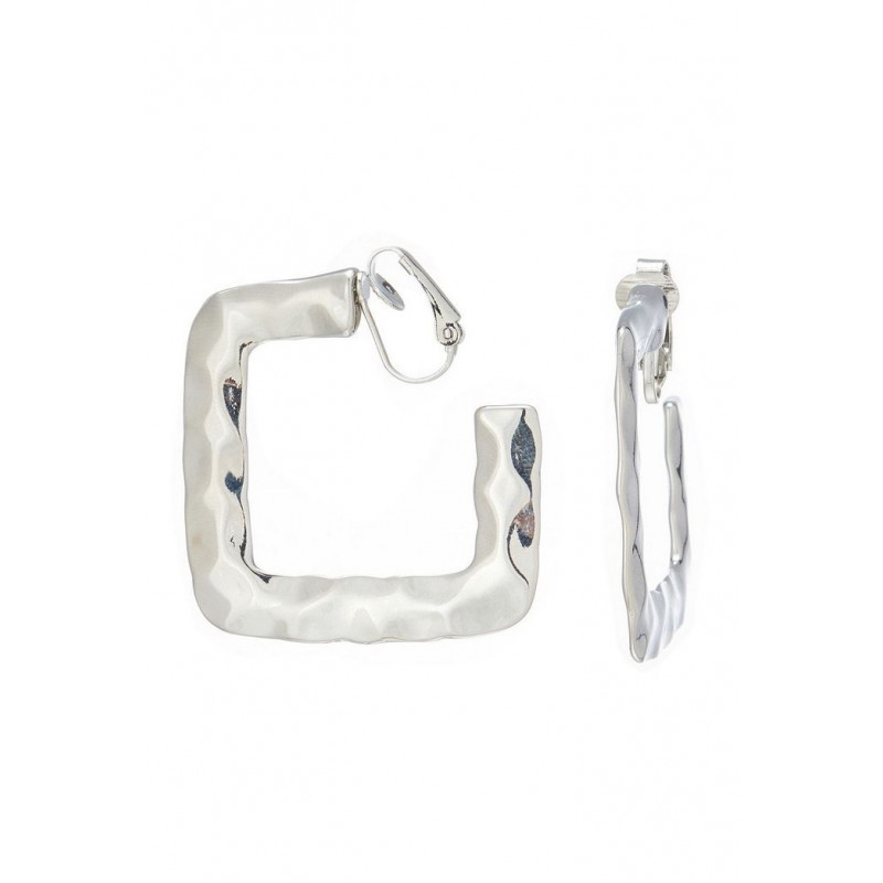 Nisrine - Boucle d'oreille clip Argentée
