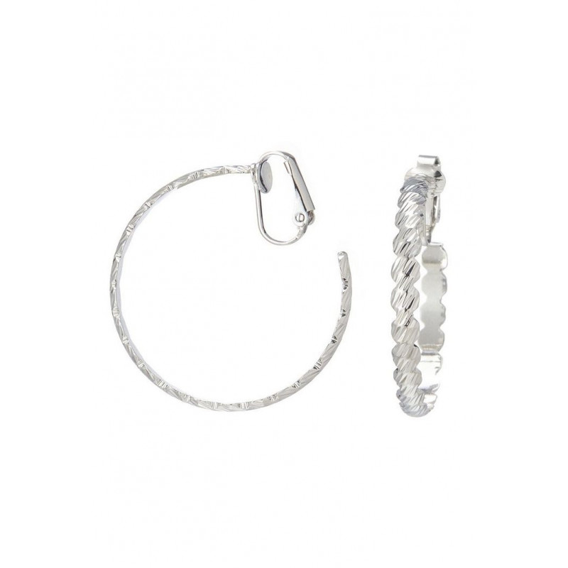 Nouriya - Boucle d'oreille clip Argentée