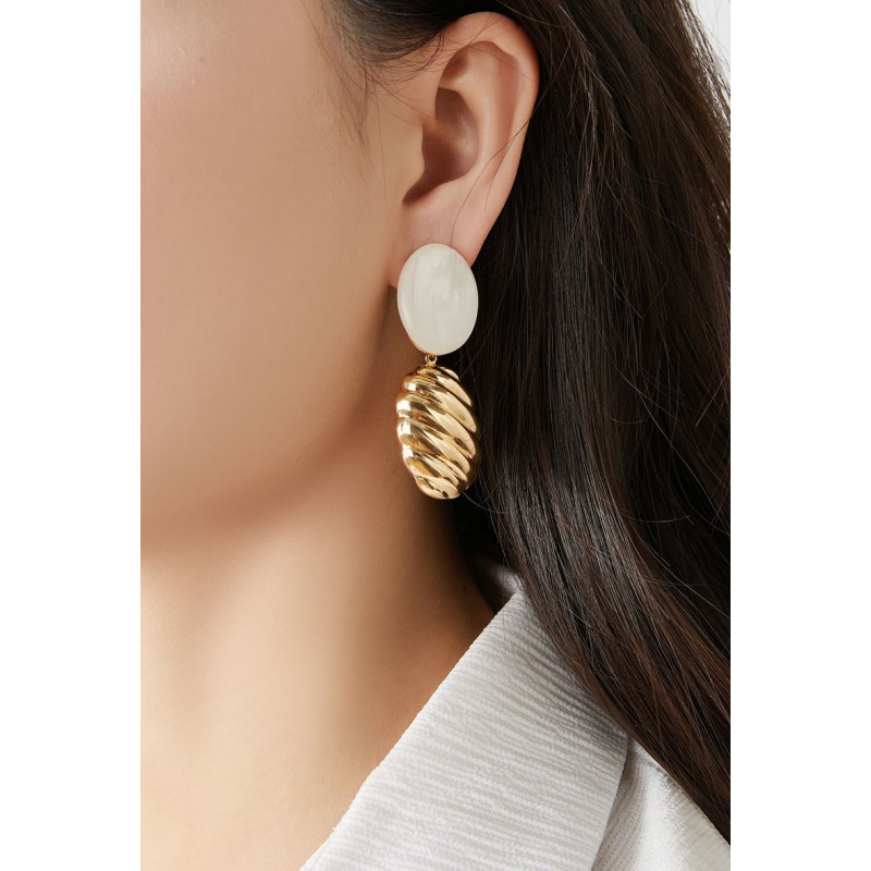 Nezli - Boucle d'oreille clip Blanche