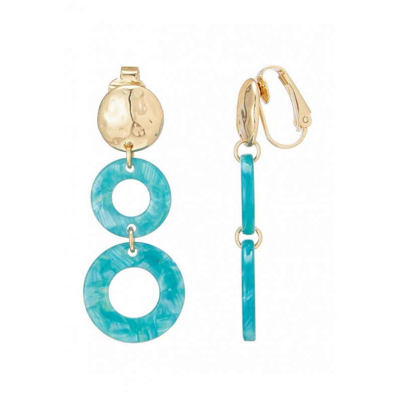 Nuan - Boucle d'oreille clip Bleue