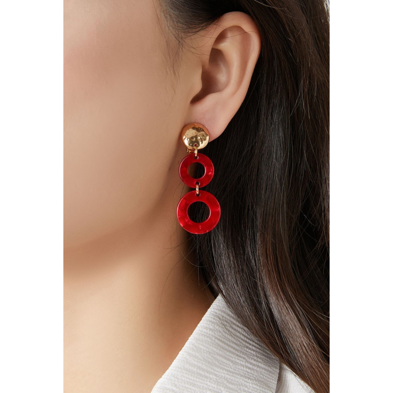 Nuan - Boucle d'oreille clip Rouge