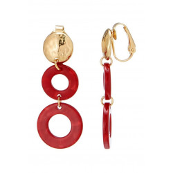 Nuan - Boucle d'oreille clip Rouge