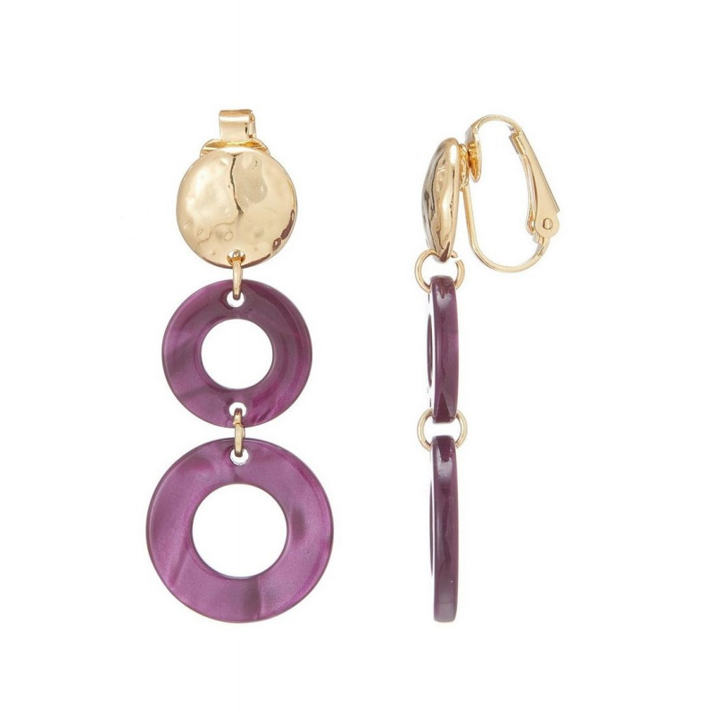 Nuan - Boucle d'oreille clip Violette