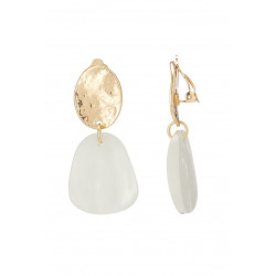 Nejla - Boucle d'oreille clip Blanche