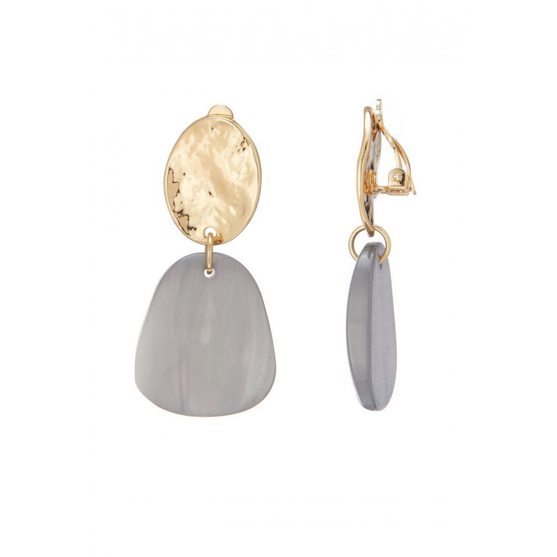Nejla - Boucle d'oreille clip Grise