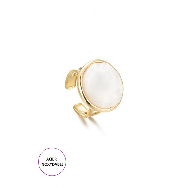 Badira - Bague réglable Blanche