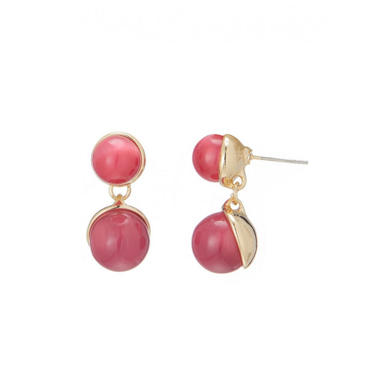 Boughia - Boucle d'oreille tige Corail