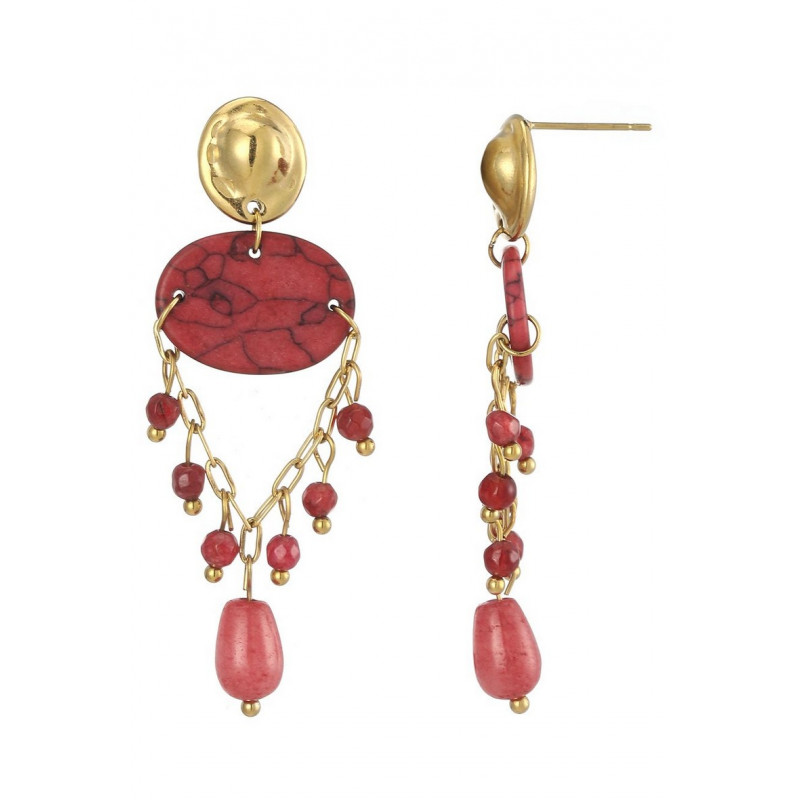 Ulco - Boucle d'oreille acier Rouge