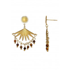 Unico - Boucle d'oreille acier Marron