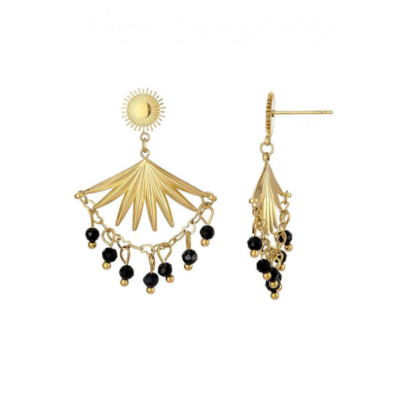 Unico - Boucle d'oreille acier Noire