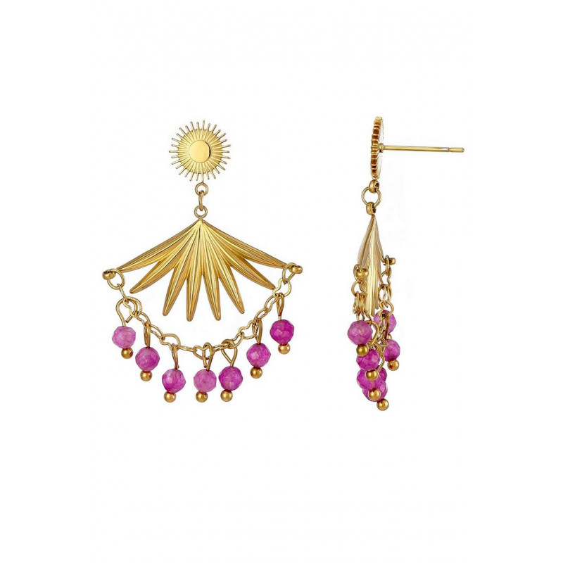 Unico - Boucle d'oreille acier Rose