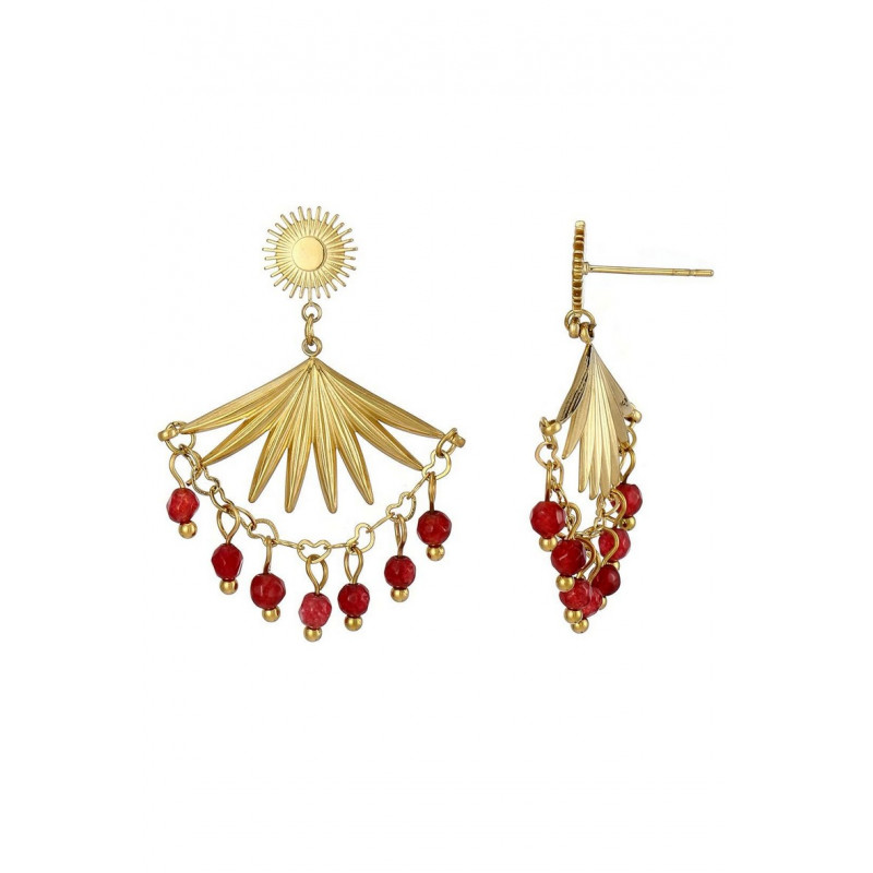 Unico - Boucle d'oreille acier Rouge