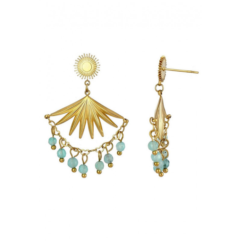 Unico - Boucle d'oreille acier Turquoise