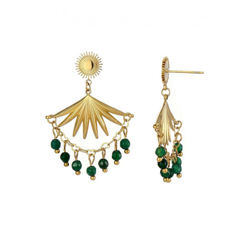 Unico - Boucle d'oreille acier Verte