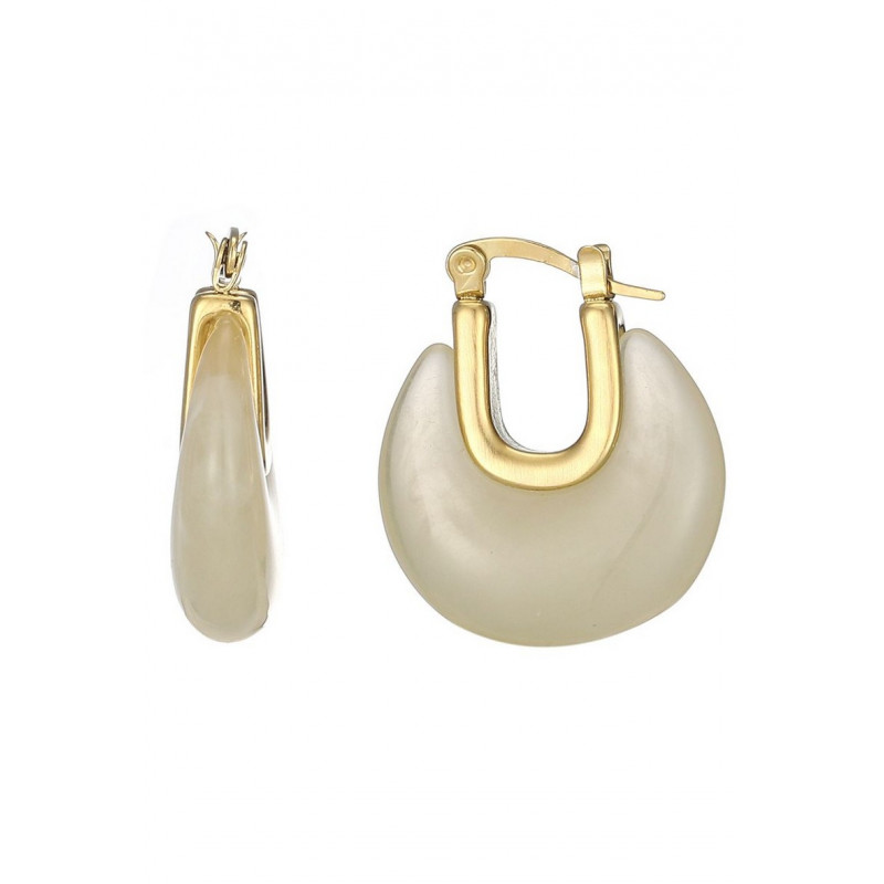 Urlas - Boucle d'oreille acier Blanche