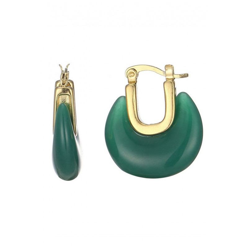 Urlas - Boucle d'oreille acier Verte