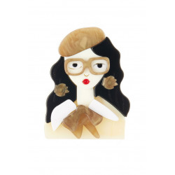 Rababe - Broche aimantée Beige