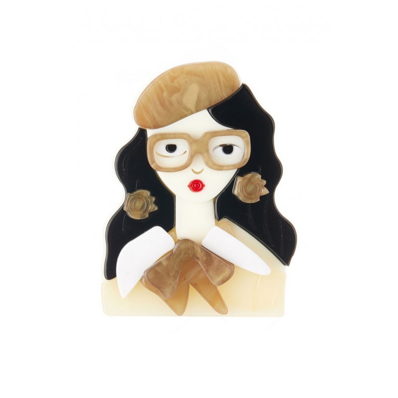 Rababe - Broche aimantée Beige