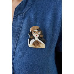 Rababe - Broche aimantée Verte