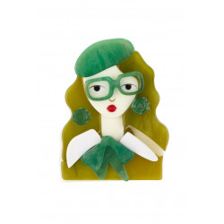 Rababe - Broche aimantée Verte