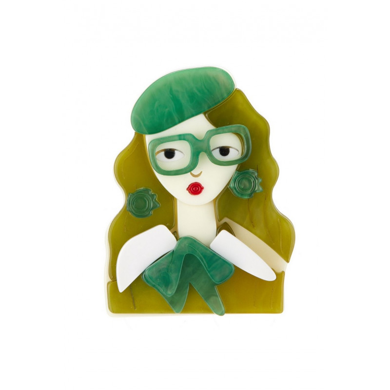 Rababe - Broche aimantée Verte