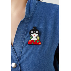 Racheala - Broche aimantée Rouge