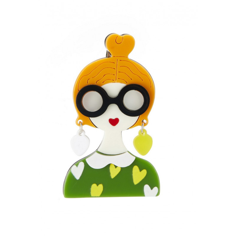 Racheala - Broche aimantée Verte