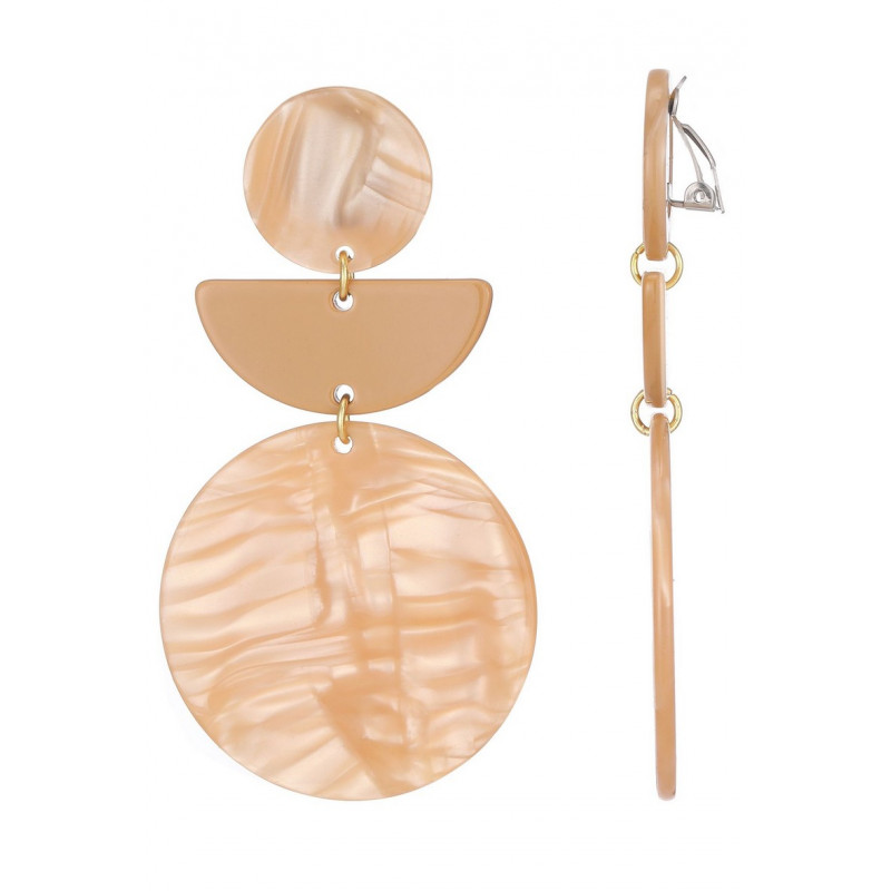 Noreen - Boucle d'oreille clip Beige