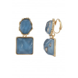 Fedelma - Boucle d'oreille clip Bleue