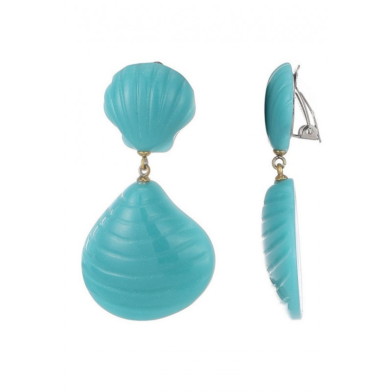 Nabla - Boucle d'oreille clip Bleue