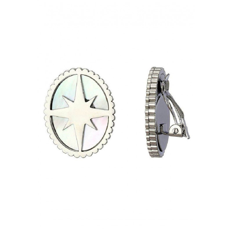 Zahira - Boucle d'oreille clip acier Argentée