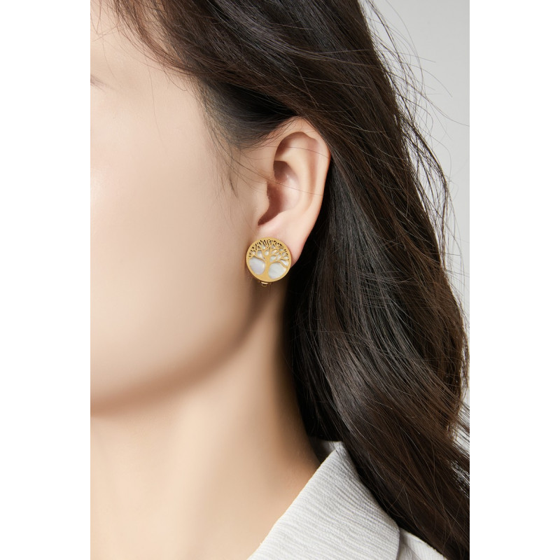 Zakiah - Boucle d'oreille clip acier Dorée