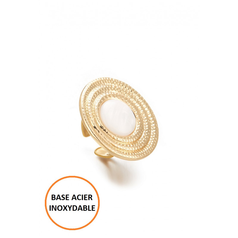 Bopha - Bague réglable Blanche