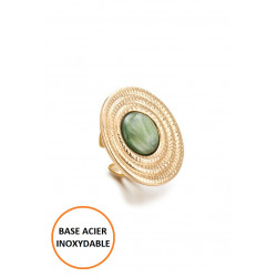 Bopha - Bague réglable Verte